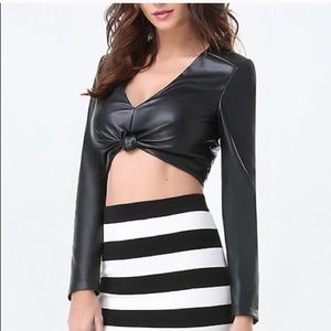 Temporary $ reduction! Leather knot crop top